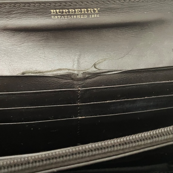 BURBERRY QUILTED LEATHER DARK CHOCOLATE BROWN CONTINENTAL LONG WALLET - Picture 5 of 15